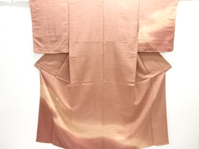 JAPANESE KIMONO / UNUSED HOMONGI / SILK / EMBROIDERY / WAVE & FLORAL BASKET